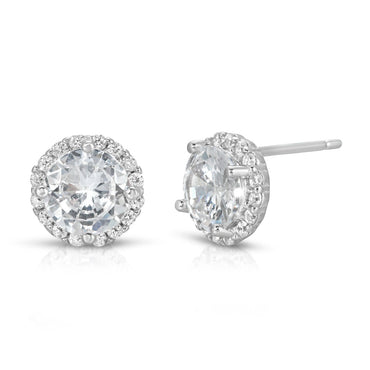 Round Halo Stud Earrings