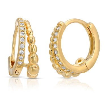Silver Double Band Hoop Earrings