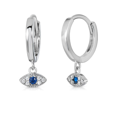Silver Eye Hoop Earring
