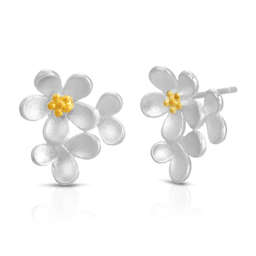 Silver Flower Stud Earrings