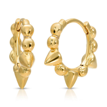 Silver Small Spike Hoop Earrings