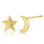 Silver Star & Moon Stud Earring