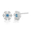 Snowflake blue flower elegant stud earring sterling silver