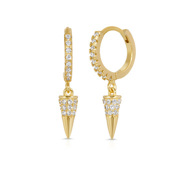 Spike Hoop Earrings Sterling Silver