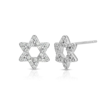Star of David stud earrings sterling silver