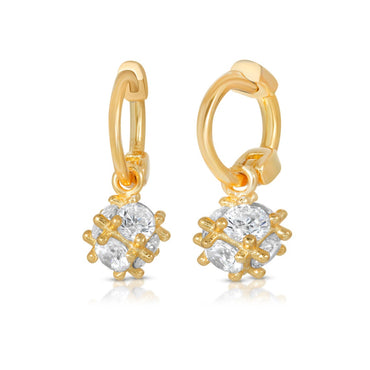 Sterling Silver Dainty Dangle Hoop Earring