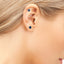 Teeny Tiny CZ Flower Stud Earrings in Sterling Silver - Sapphire, Onyx, Diamond