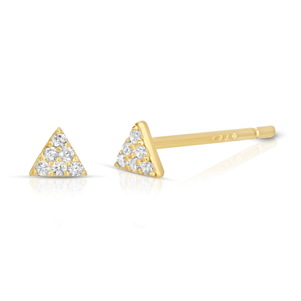 Sterling Silver Teeny Tiny CZ Triangle Piercing/Cartilage Earrings