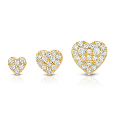 Tiny Crystal Heart Tragus Cartilage Stud Earrings