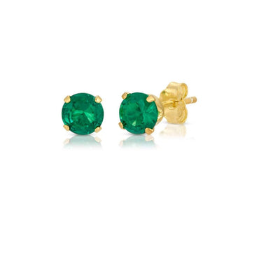 Tiny Gem Stud Earring sSterling Silver - Emerald, Onyx, Sapphire
