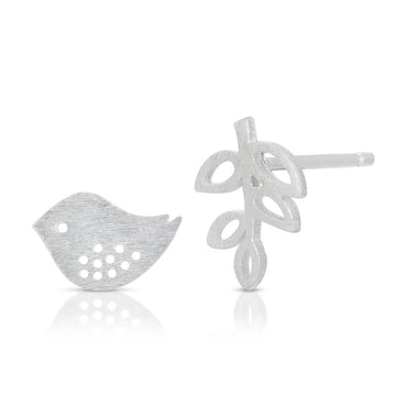 Tiny Pair of Bird and Twig Earrings
