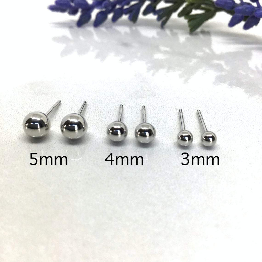 Tiny Silver 5 mm Ball Stud Earrings