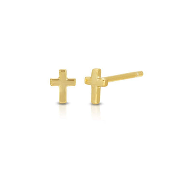 Tiny cross stud earring sterling silver