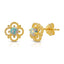 Tiny opal flower stud earring sterling silver