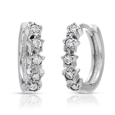 Tiny star hoop earring sterling silver