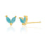 Tiny turquoise marquise stud earring sterling silver