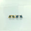 Tiny turquoise simulant rhombus stud earrings sterling silver